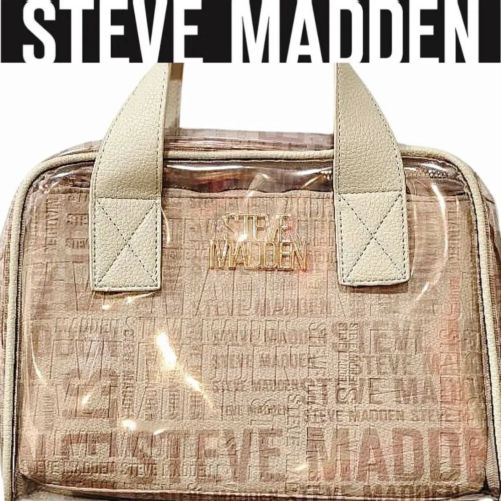 Steve Madden Logo Oatmilk Cosmetic Case‎